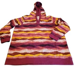 Lands' End Women's Serious Sweats Long Sleeve Button-Front Hoodie Sz 2X NWOT